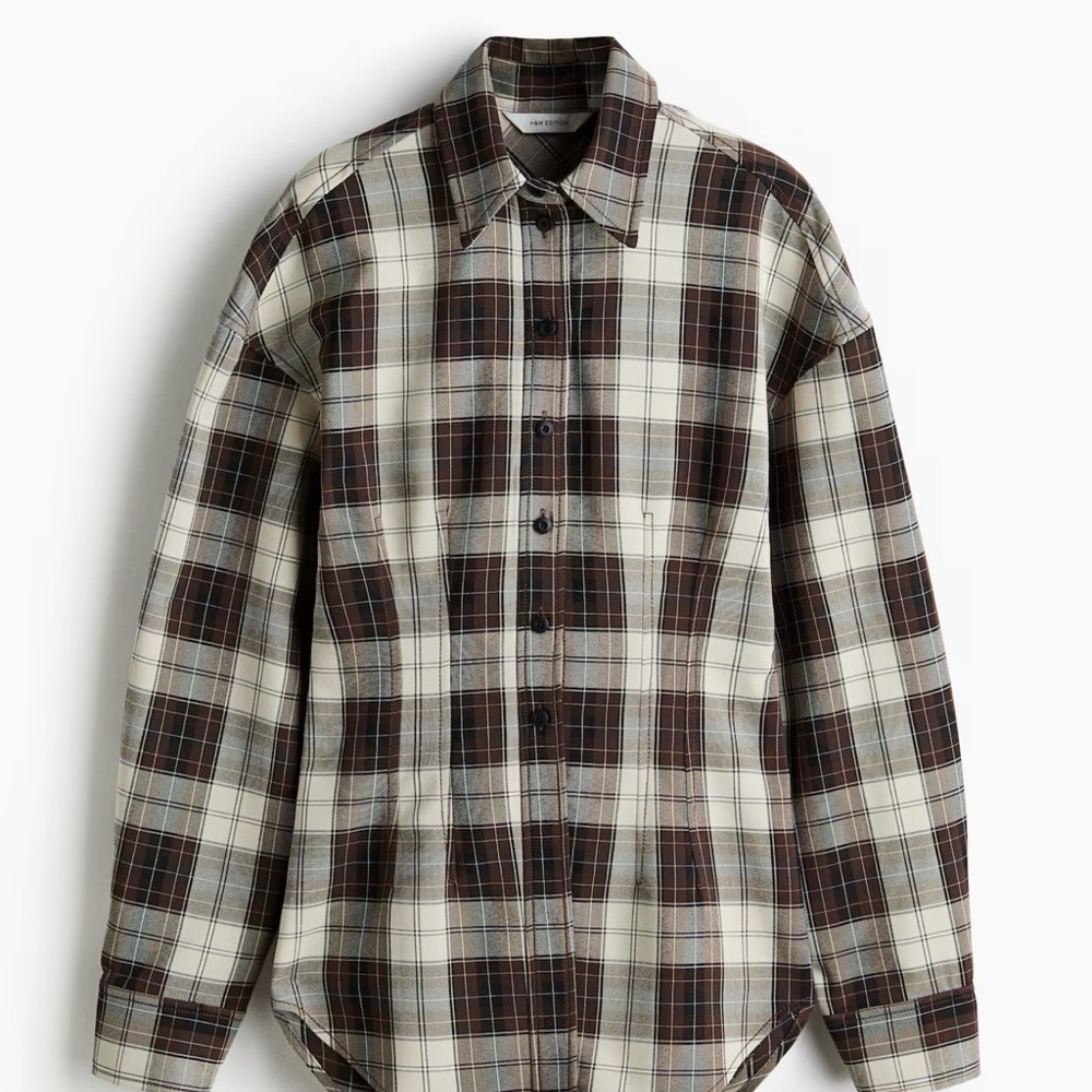 H&M Defined-Waist Twill Shirt